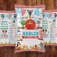 Barnyard Bash Verjaardagsfeestje Chip Bag Wrapper