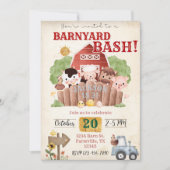Barnyard Bash verjaardagsuitnodiging Kaart (Voorkant)