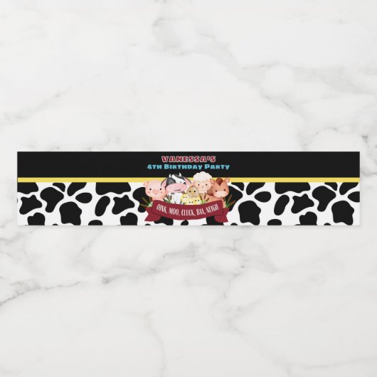 Barnyard Bash Waterfles Etiket (Enkel label)