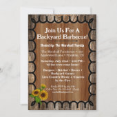 Barnyard BBQ Bash Invitation Template Rustic Wood Kaart (Voorkant)