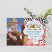 Barnyard bedankt je kaart met foto | Boerderij Bir (Staand voorkant)