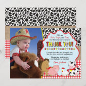 Barnyard bedankt je kaart met foto | Boerderij Bir (Voorkant / Achterkant)