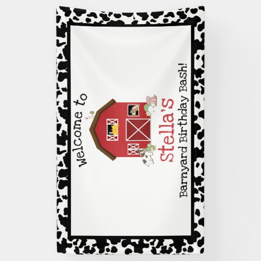 Barnyard Birthday Banner! Spandoek (Verticaal)