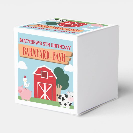 Barnyard Birthday Bash/Party Bedankdoosjes (Achterkant)