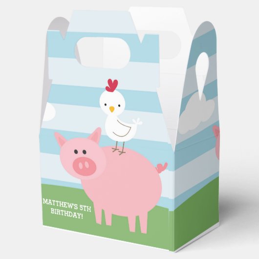 Barnyard Birthday Bash/Party Favor Box Bedankdoosjes (Geopend)