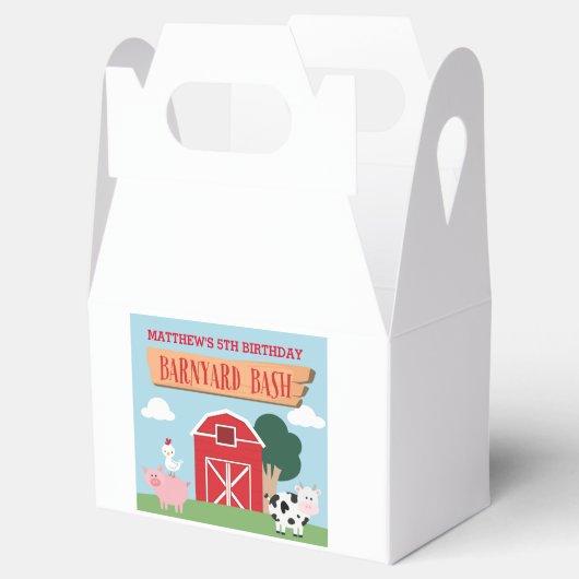 Barnyard Birthday Bash/Party Favor Box Bedankdoosjes (Geopend)