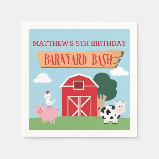 Barnyard Birthday Bash/Party Servet (Voorkant)