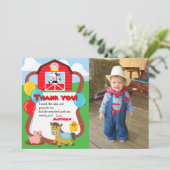 Barnyard Birthday Boerderij Animal Bedankt voor fo (Staand voorkant)