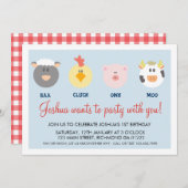 Barnyard Birthday Invitation Kaart (Voorkant / Achterkant)