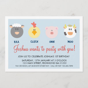 Barnyard Birthday Invitation Kaart