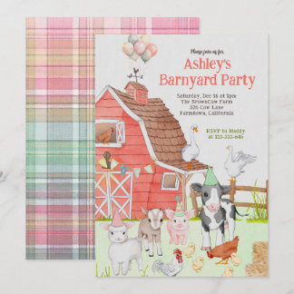 Barnyard Birthday Invitation Kaart