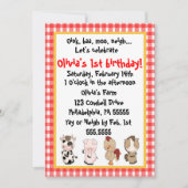 Barnyard Birthday Invitation Kaart (Voorkant)
