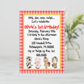 Barnyard Birthday Invitation Kaart (Staand voorkant)
