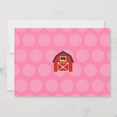 Barnyard Birthday Invitations Girl Kaart (Achterkant)