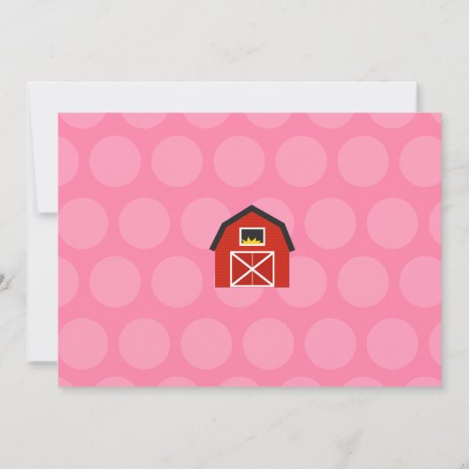 Barnyard Birthday Invitations Girl Kaart (Achterkant)