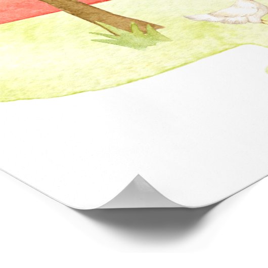 "Barnyard Birthday Party baby animal Welcome"-teke Poster (Hoek)