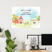 "Barnyard Birthday Party baby animal Welcome"-teke Poster (Thuiskantoor)