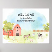 "Barnyard Birthday Party baby animal Welcome"-teke Poster (Voorkant)
