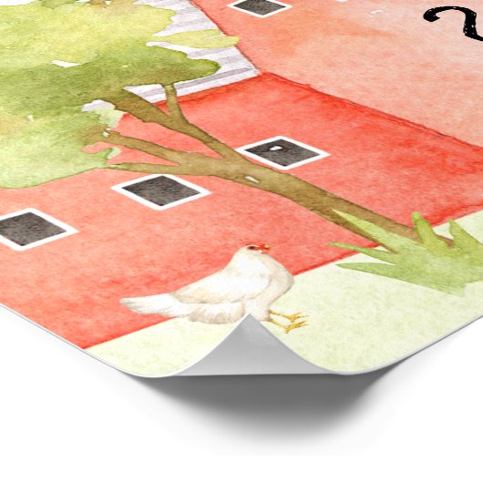 Barnyard Birthday Party welkomstteken Poster (Hoek)