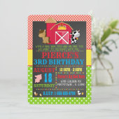 Barnyard Boerderij Animal Birthday Party Invitatio Kaart (Staand voorkant)