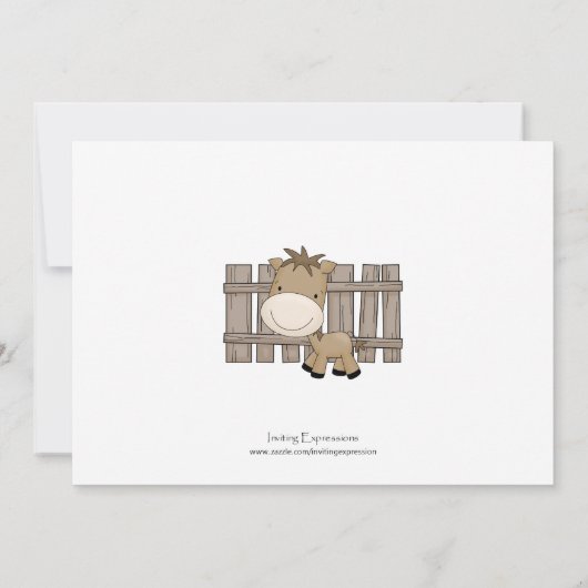 Barnyard Boerderij Baby Shower Uitnodigingen (Achterkant)