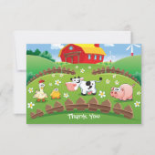 Barnyard Boerderij Birthday - Hartelijk dank Bedankkaart (Voorkant)