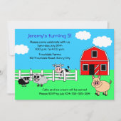 Barnyard Boerderij Birthday Invitation Kaart (Voorkant)