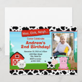 Barnyard Boerderij Birthday Invitation Kaart (Voorkant / Achterkant)