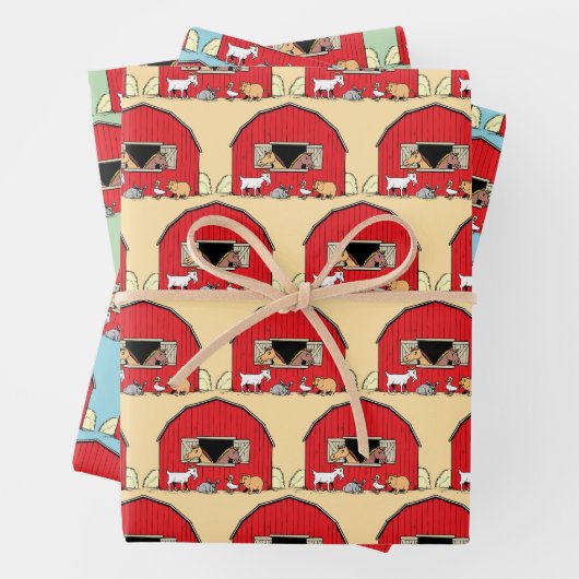 Barnyard Boerderij Design Inpakpapier Vel (In situ)