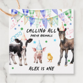 Barnyard Boerderij Dieren 1e Verjaardag Bedankjes Labels