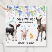 Barnyard Boerderij Dieren 1e Verjaardag Bedankjes Labels (Voorkant)