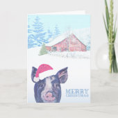 Barnyard Boerderij Pig-kerstkaart Kaart (Voorkant)