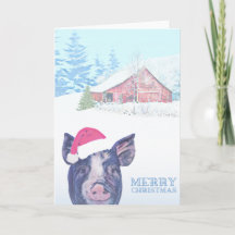 Barnyard Boerderij Pig-kerstkaart