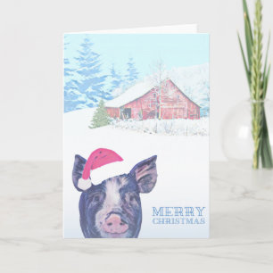 Barnyard Boerderij Pig-kerstkaart Kaart
