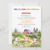 Barnyard Boerderij Theme Boys 2e Verjaardagsfeestj Kaart (Voorkant)