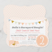 Barnyard Boogie Verjaardagsfeest Boerderij Theme P Kaart (Voorkant / Achterkant)
