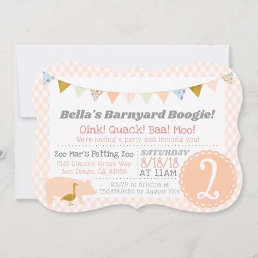 Barnyard Boogie Verjaardagsfeest Boerderij Theme P Kaart (Voorkant)