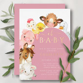 Barnyard Buddies Baby shower Folie Uitnodiging