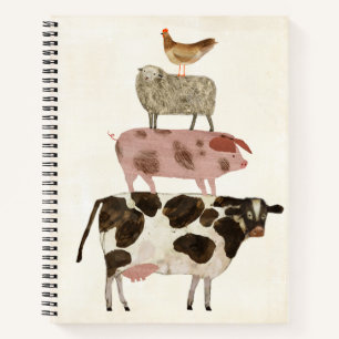 Barnyard Buds - Cow, Pig, Sheep, en Hen Notitieboek