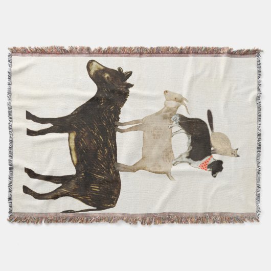 Barnyard Buds - Donkey, Goat, Dog, Cat Deken (Voorkant)