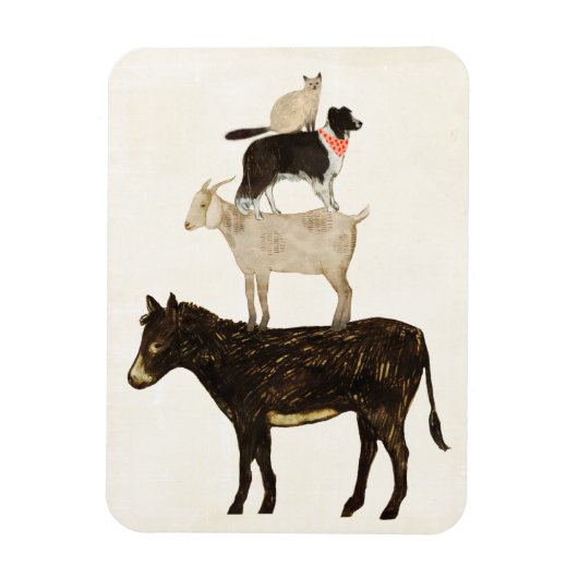 Barnyard Buds - Donkey, Goat, Dog, Cat Magneet (Verticaal)