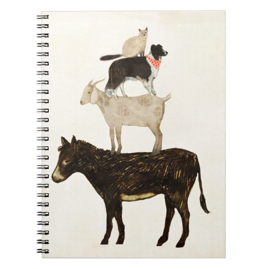 Barnyard Buds - Donkey, Goat, Dog, Cat Notitieboek (Voorkant)
