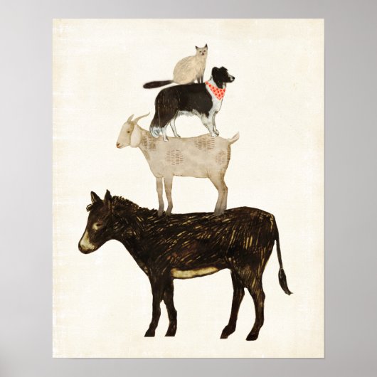Barnyard Buds - Donkey, Goat, Dog, Cat Poster (Voorkant)