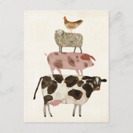 Barnyard Buds - Koe, Varkens, Schapen en Hen Briefkaart