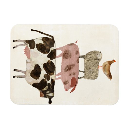 Barnyard Buds - Koe, Varkens, Schapen en Hen Magneet (Horizontaal)