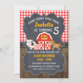 Barnyard Chalkboard Photo Birthday Invitation Kaart (Voorkant)