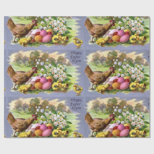  barnyard Chicken and Easter Eggs Holiday Cadeaupapier (Vlak)