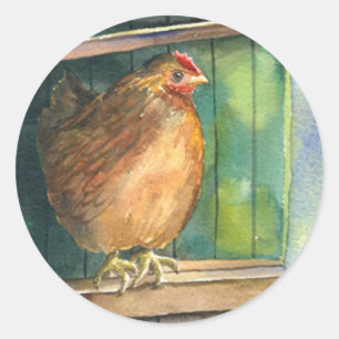 Barnyard Chicken Ronde Sticker