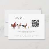 Barnyard Chicken Wedding QR-code RSVP-kaart RSVP Kaartje (Voorkant)