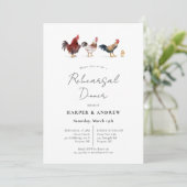 Barnyard Chicken Wedding repetitie diner Kaart (Staand voorkant)